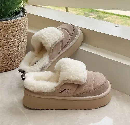 日本未入荷 UGG アグ オーストラリア エバーアグ フラットフォーム ファー 2025新商品 - 画像 (5)